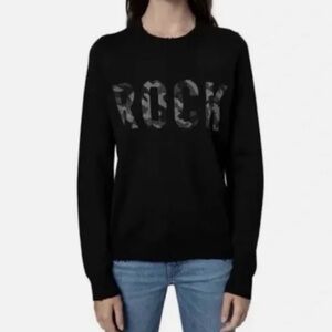 NWT Zadig & Voltaire Miss Camo Rock Strass Sweater Size Medium